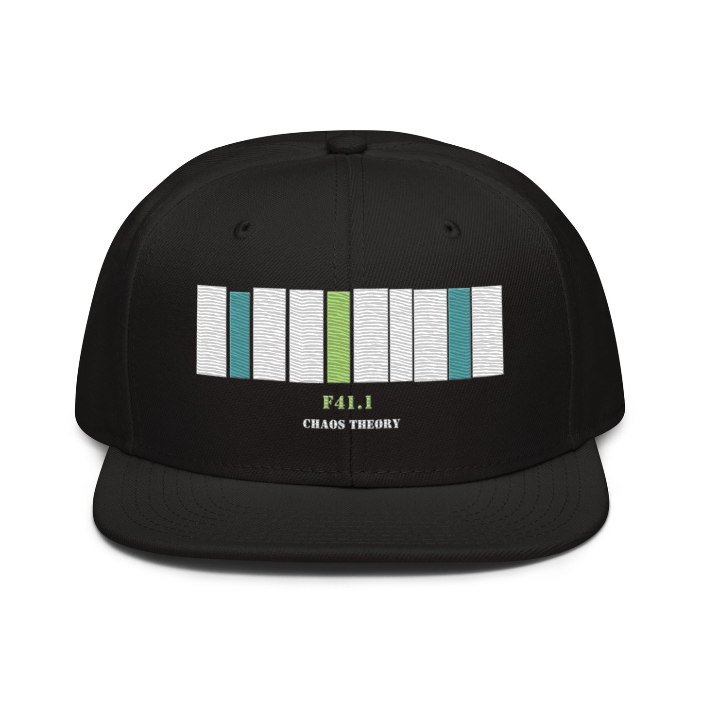 DSM-5 Barcode Snapback Hat black embroidered cap with minimalist coded mental health design by Chaos Theøry