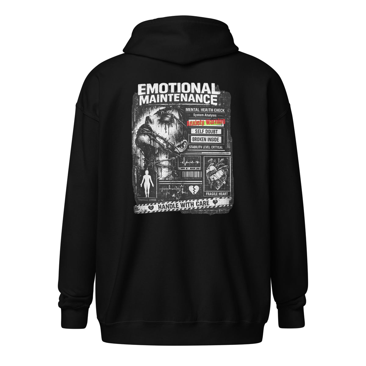 Neon Psychosis graphic zip hoodie
